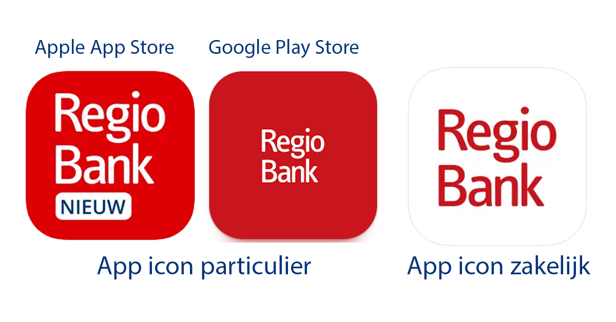iconen van de regiobank app vanaf augustus 2023